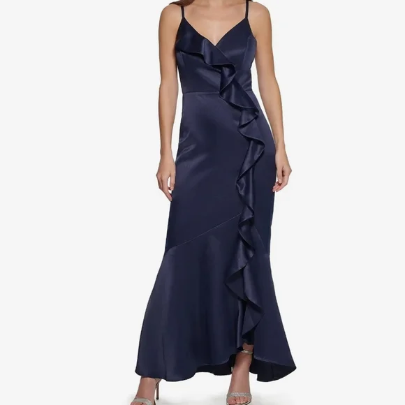 Dkny | Dresses | Dkny Sleeveless Ruffled Vneck Gown Size 6 Nwts | Poshmark